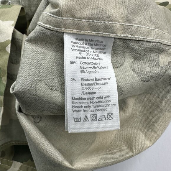 J. Crew Men's NWT Green Camo Button Down Slim-Fit Flex Long Sleeve Shirt XS/C36 - Picture 6 of 11